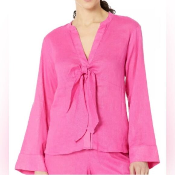Michael Michael Kors Linen Blend Blouse - Picture 1 of 3